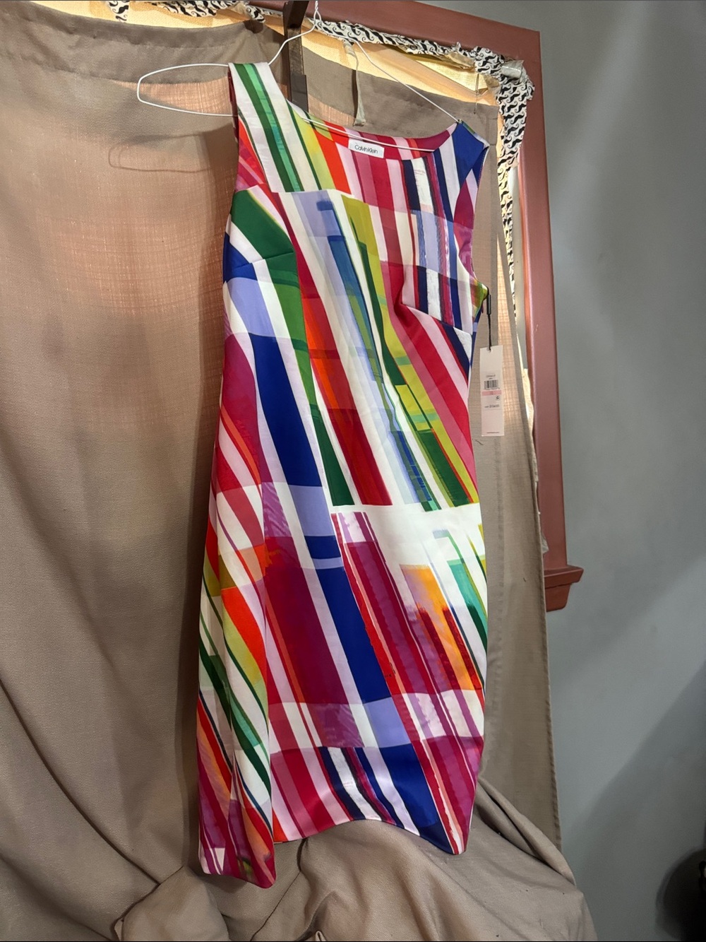 Calvin Klein Multicolor Striped Sleeveless Midi Dress-S-19-2